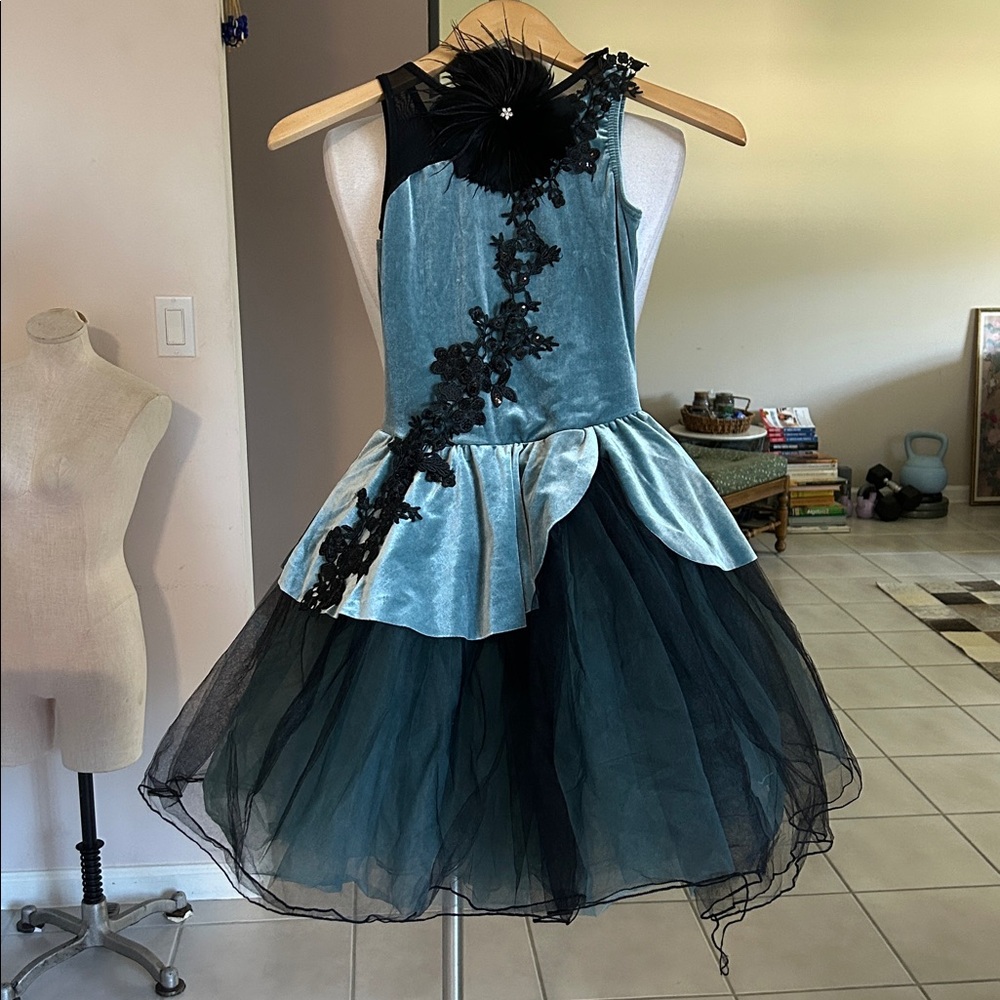 Weissman green velvet  and black ballerina costume size medium